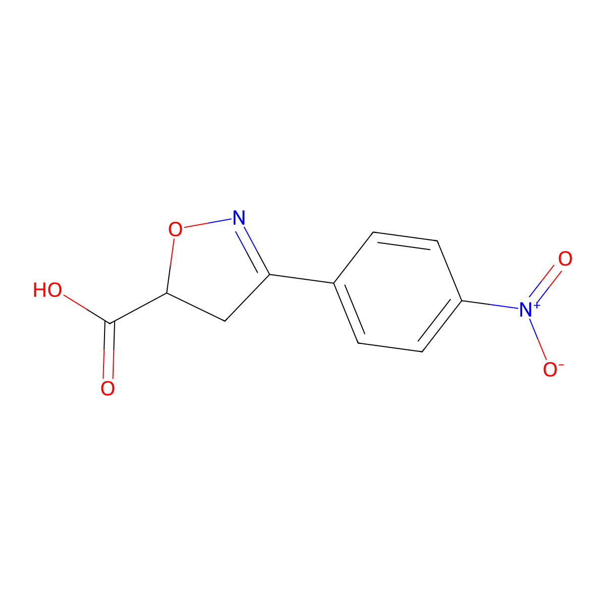 3-(4-Nitrophenyl)-4,5-dihydro-1,2-oxazole-5-carboxylic acid molecular structure, CAS 508182-18-1