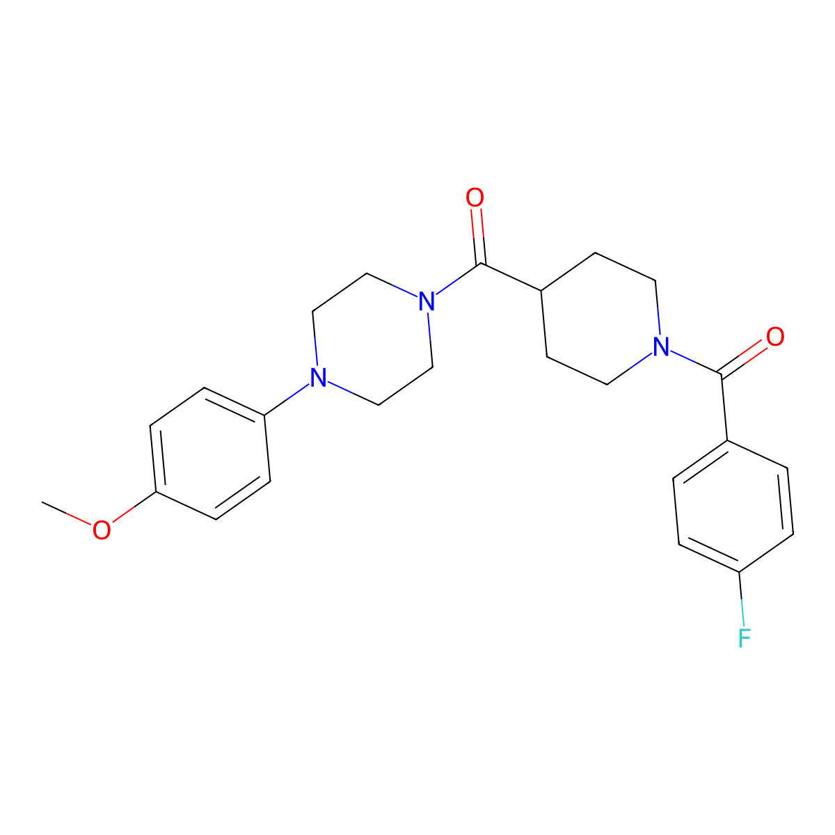 [1-(4-Fluorobenzoyl)piperidin-4-yl]-[4-(4-methoxyphenyl)piperazin-1-yl]methanone molecular structure, CAS 508185-29-3