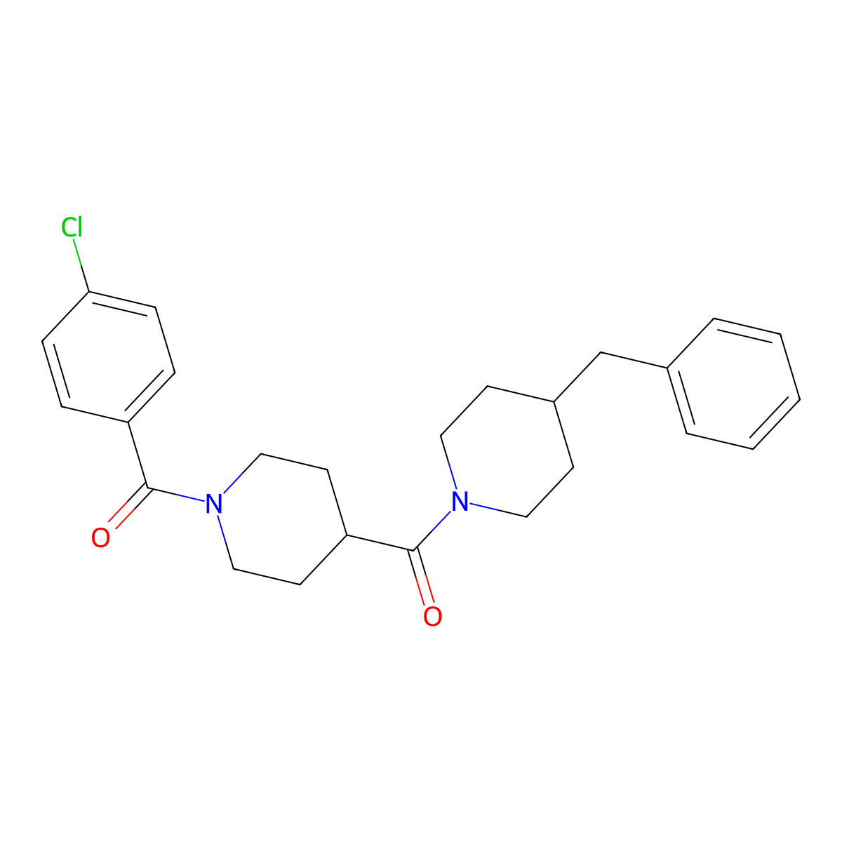 (4-Benzylpiperidin-1-yl)-[1-(4-chlorobenzoyl)piperidin-4-yl]methanone molecular structure, CAS 508185-34-0