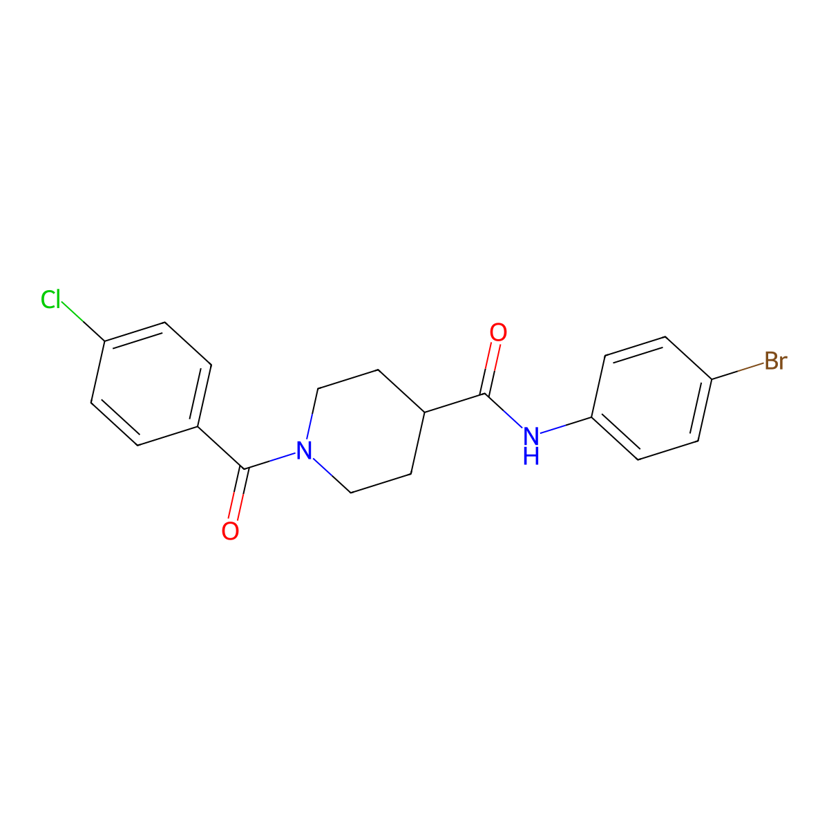 N-(4-bromophenyl)-1-(4-chlorobenzoyl)piperidine-4-carboxamide molecular structure, CAS 508185-50-0