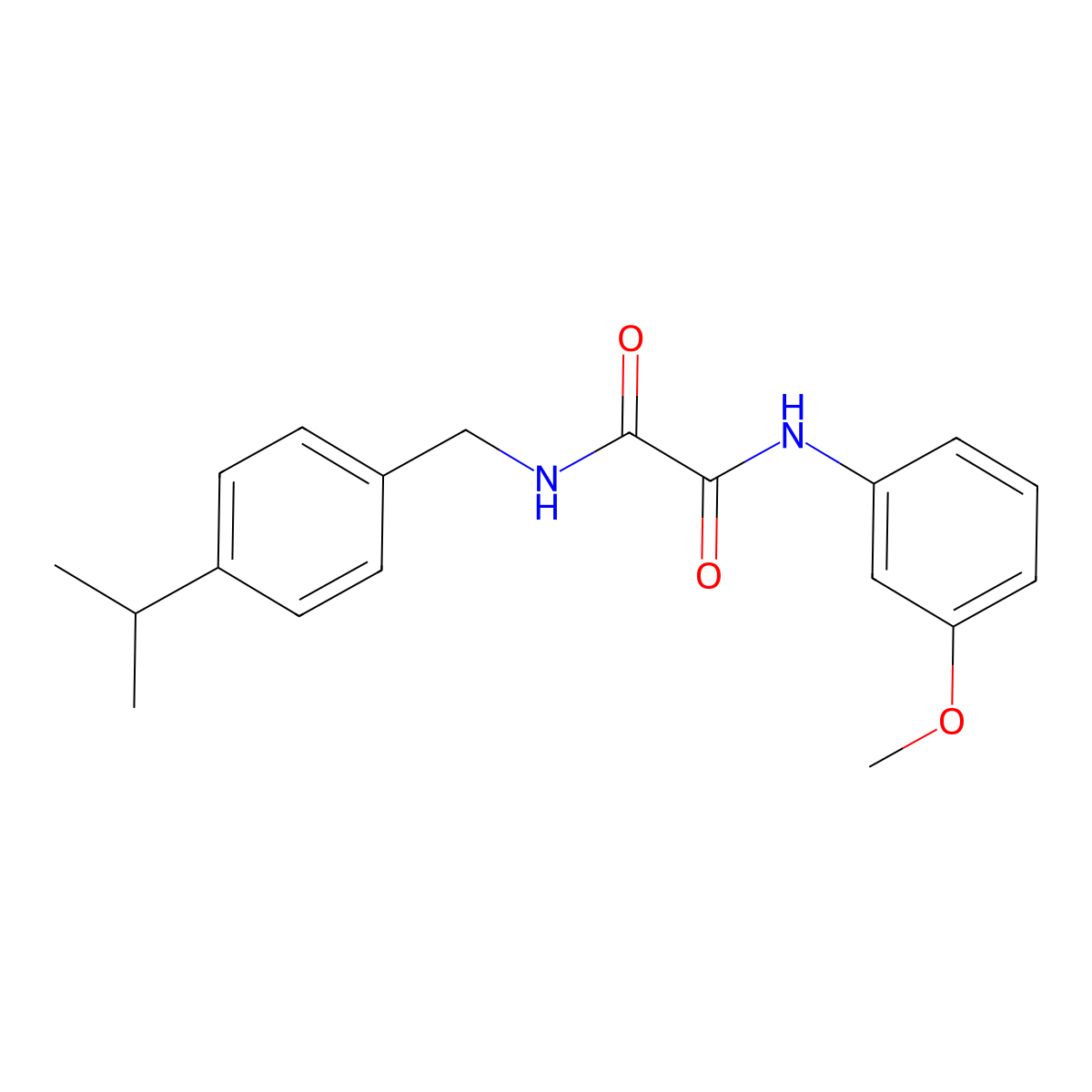 N'-(3-methoxyphenyl)-N-[(4-propan-2-ylphenyl)methyl]oxamide molecular structure, CAS 508186-93-4