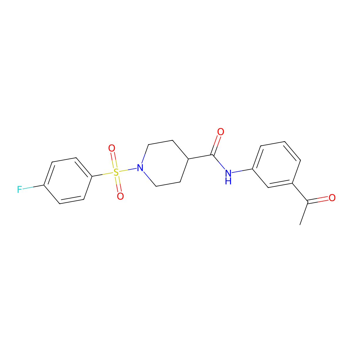 N-(3-acetylphenyl)-1-(4-fluorophenyl)sulfonylpiperidine-4-carboxamide molecular structure, CAS 508188-03-2