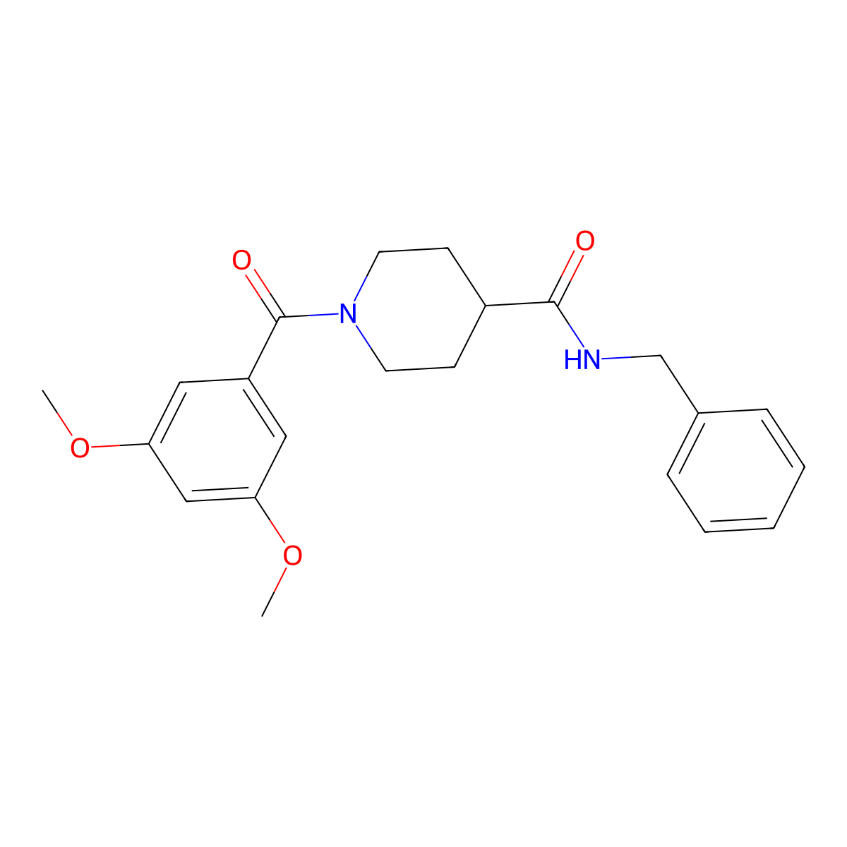 N-benzyl-1-(3,5-dimethoxybenzoyl)piperidine-4-carboxamide molecular structure, CAS 508188-50-9
