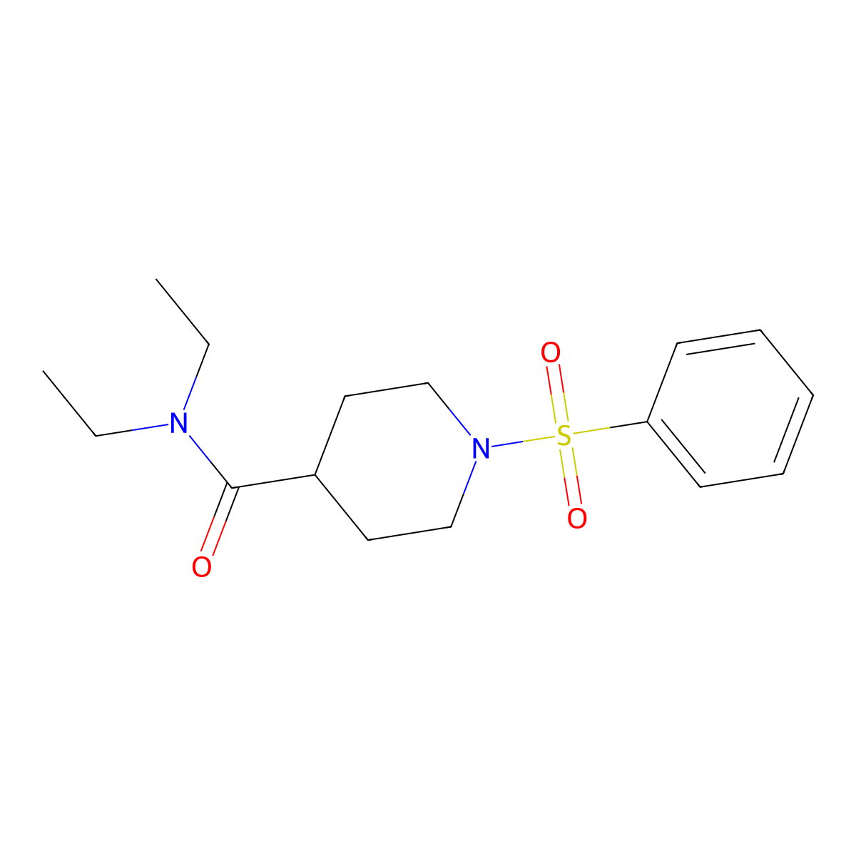 1-(benzenesulfonyl)-N,N-diethylpiperidine-4-carboxamide molecular structure, CAS 508188-54-3