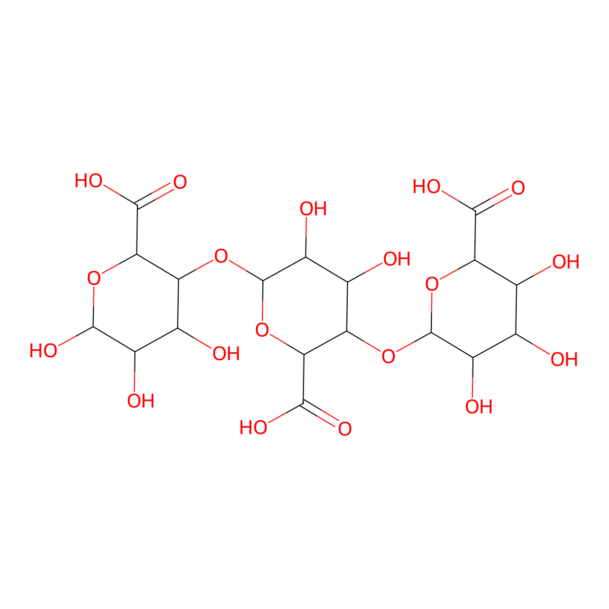 (3S,4S,6R)-6-[(3S,4R,6R)-2-carboxy-6-[(3S,4R,6R)-2-carboxy-4,5,6-trihydroxyoxan-3-yl]oxy-4,5-dihydroxyoxan-3-yl]oxy-3,4,5-trihydroxyoxane-2-carboxylic acid molecular structure, CAS 50819-69-7