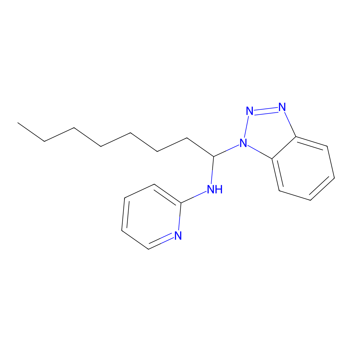 N-[1-(1H-1,2,3-Benzotriazol-1-yl)octyl]pyridin-2-amine molecular structure, CAS 508192-32-3