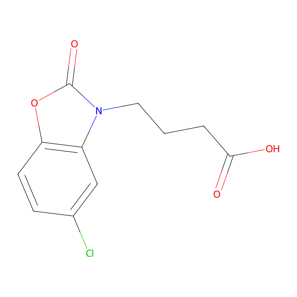 4-(5-Chloro-2-oxo-benzooxazol-3-yl)-butyric acid molecular structure, CAS 508195-68-4