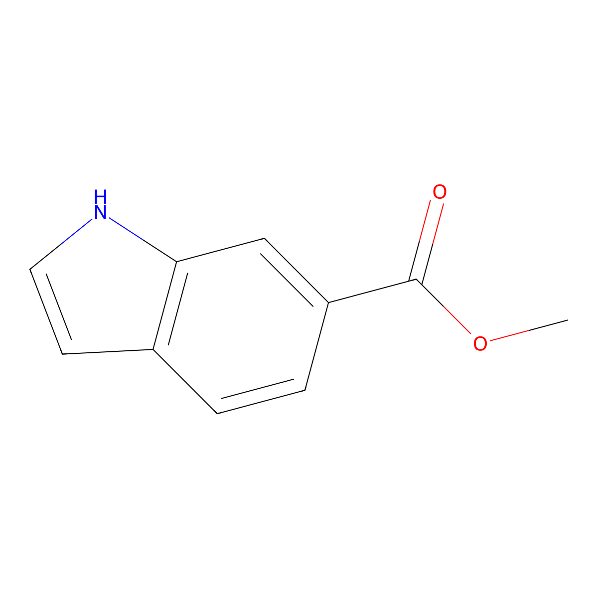 Methyl indole-6-carboxylate molecular structure, CAS 50820-65-0