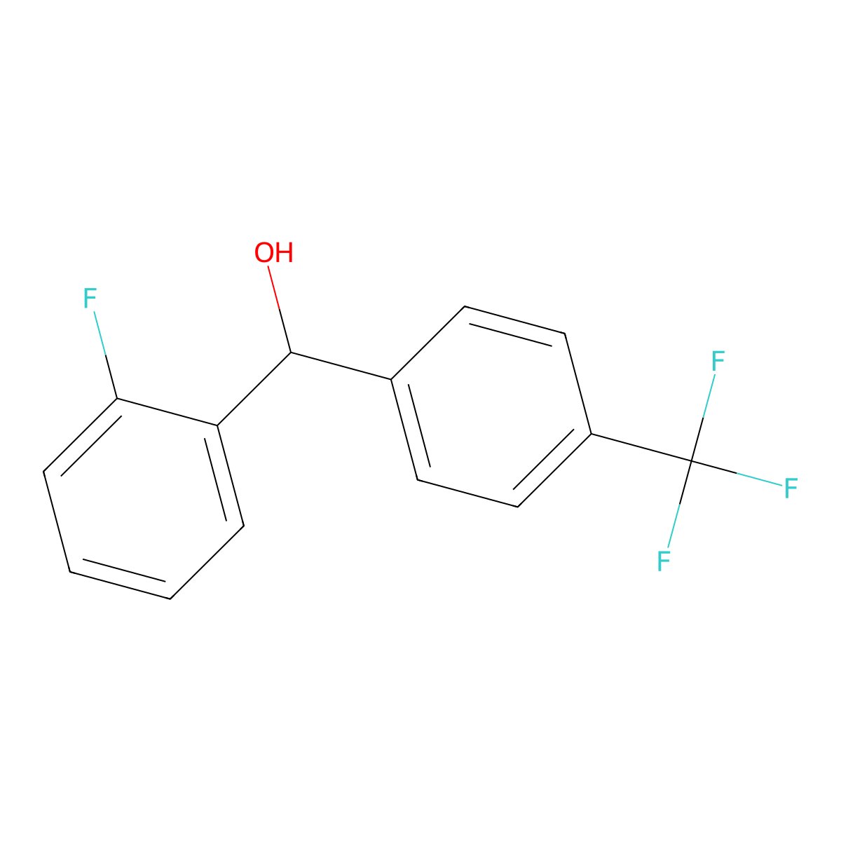 alpha-(2-Fluorophenyl)-4-(trifluoromethyl)benZenemethanol molecular structure, CAS 508211-93-6