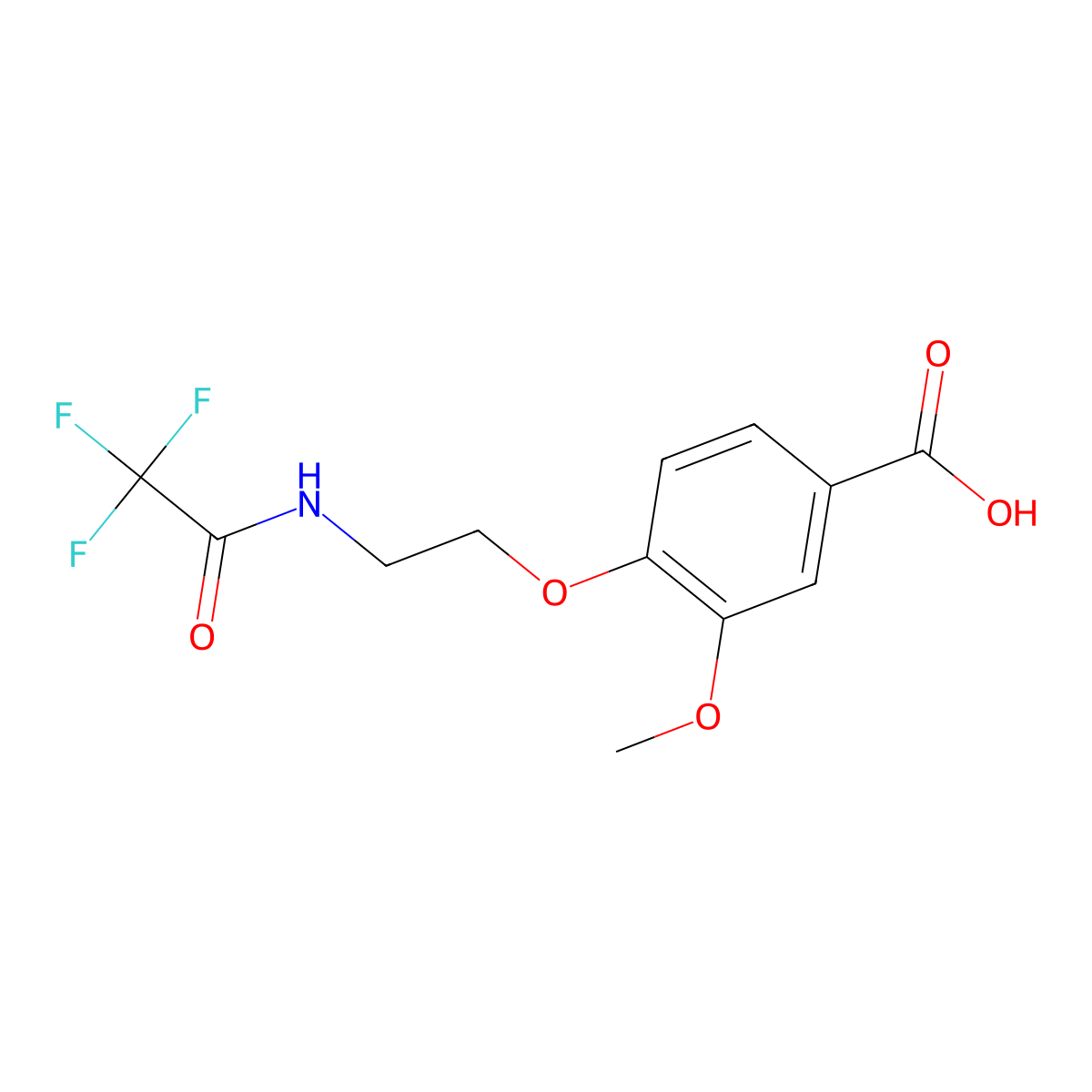 3-Methoxy-4-[2-(2,2,2-trifluoroacetamido)ethoxy]benzoic acid molecular structure, CAS 508212-11-1