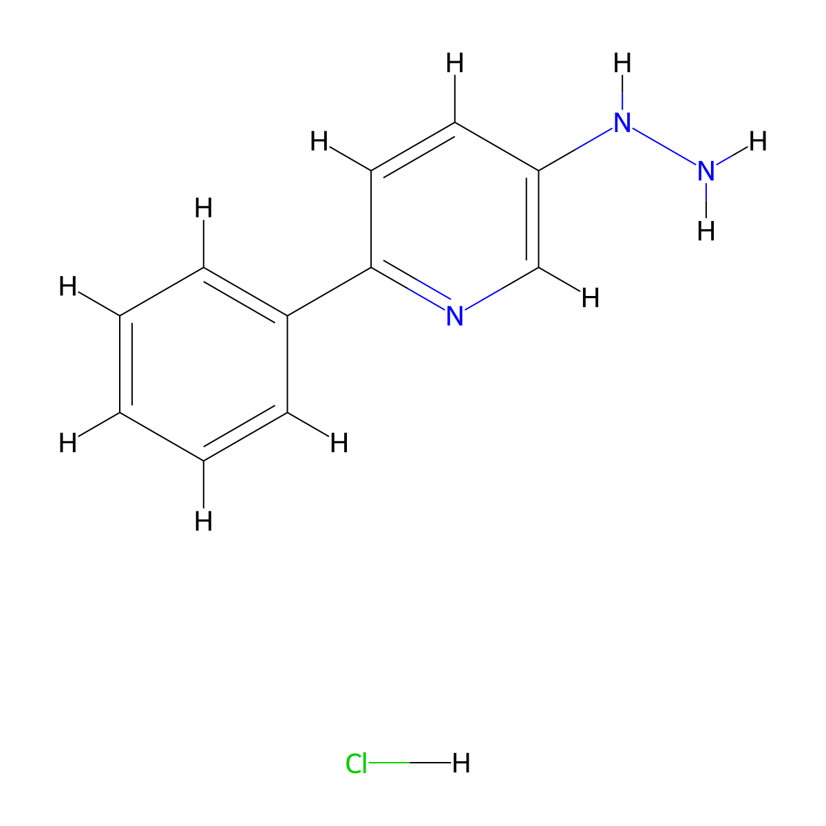 5-Hydrazino-2-phenylpyridine hydrochloride molecular structure, CAS 508219-81-6