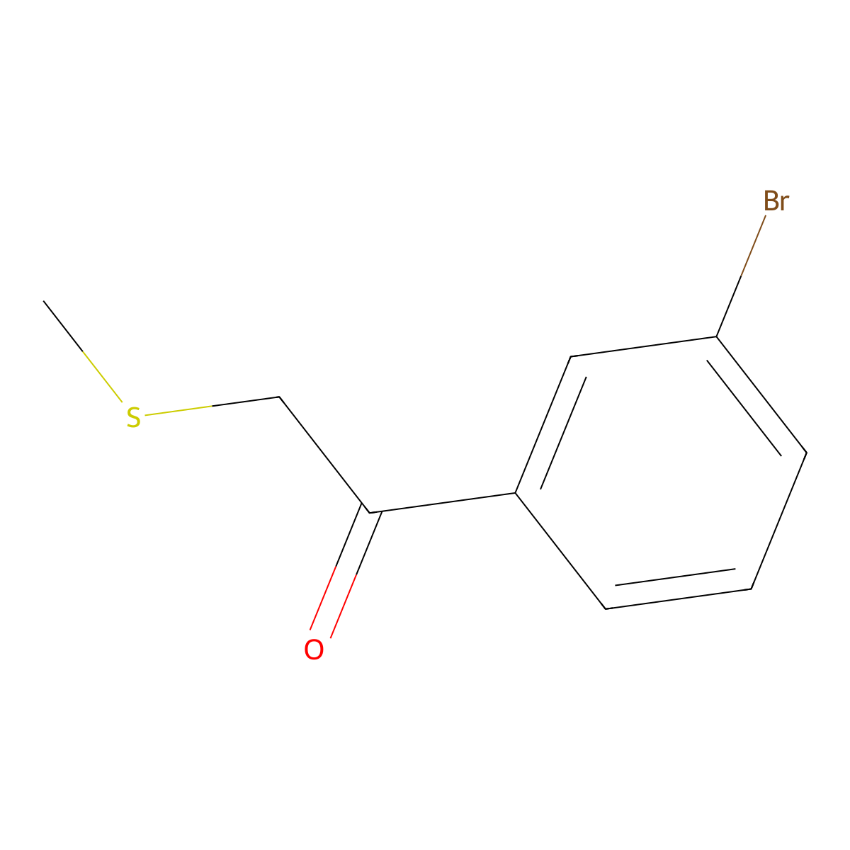 1-(3-Bromophenyl)-2-(methylsulfanyl)ethan-1-one molecular structure, CAS 508220-92-6