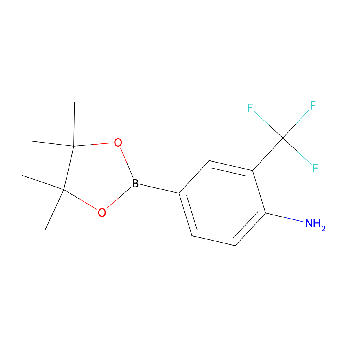 4-(4,4,5,5-Tetramethyl-1,3,2-dioxaborolan-2-yl)-2-(trifluoromethyl)benzenamine molecular structure, CAS 508223-55-0