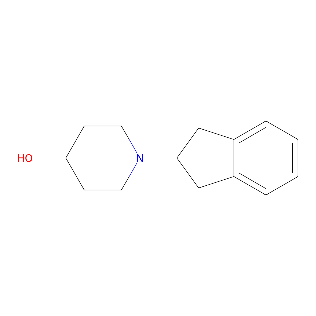 1-(2,3-dihydro-1H-inden-2-yl)piperidin-4-ol molecular structure, CAS 50823-04-6