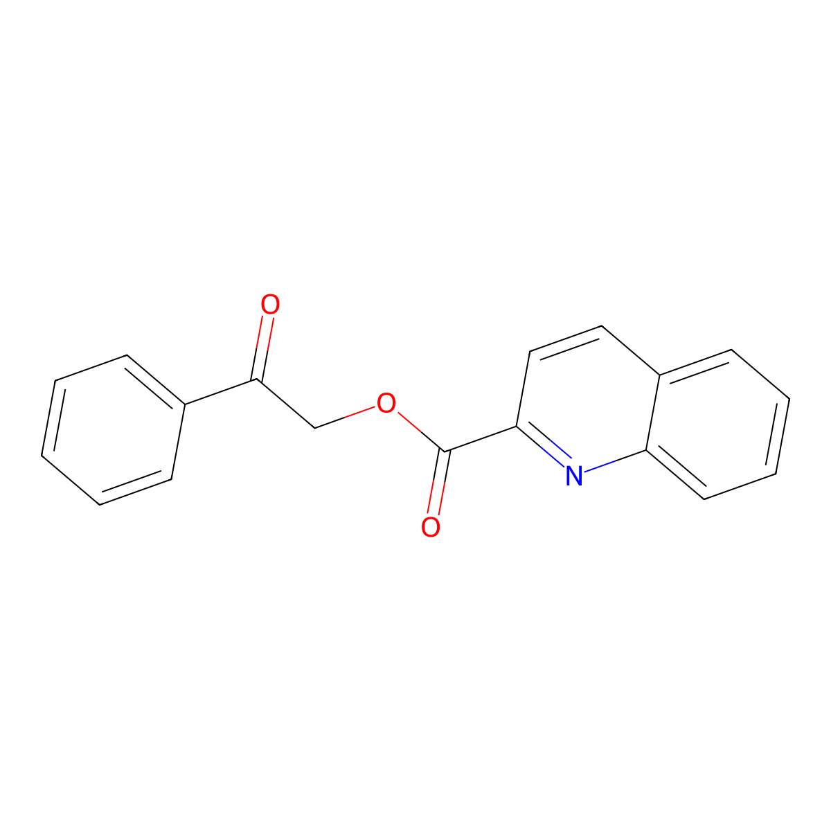 2-Oxo-2-phenylethyl quinoline-2-carboxylate molecular structure, CAS 508231-63-8