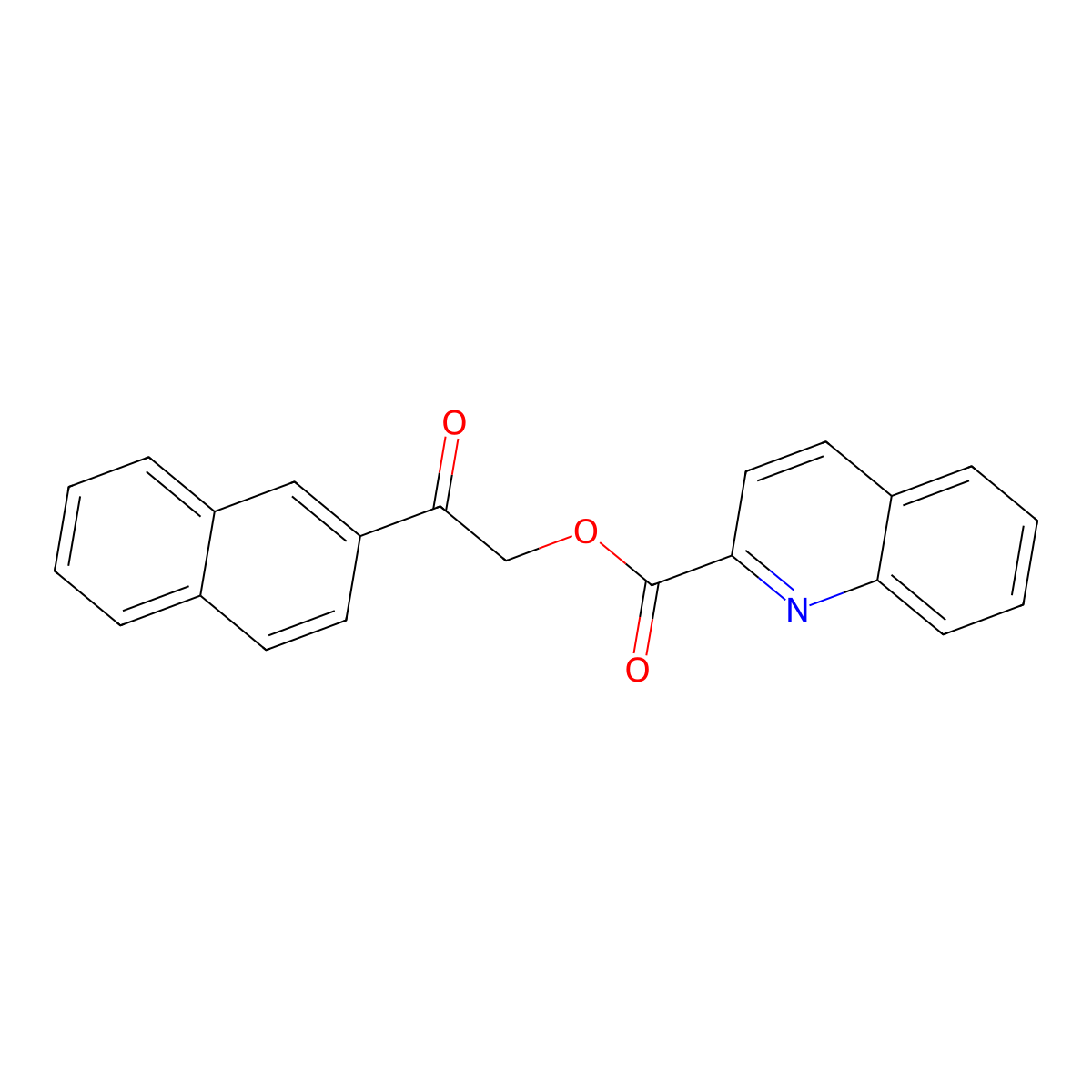 2-(Naphthalen-2-yl)-2-oxoethyl quinoline-2-carboxylate molecular structure, CAS 508231-64-9