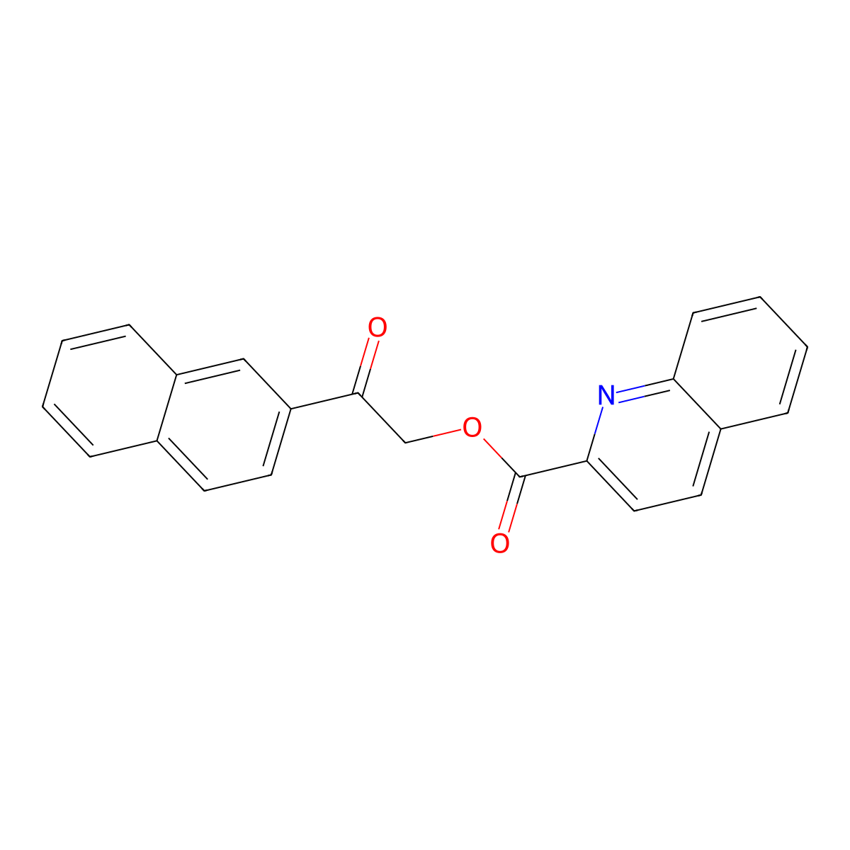 2-(Naphthalen-2-yl)-2-oxoethyl quinoline-2-carboxylate molecular structure, CAS 508231-64-9