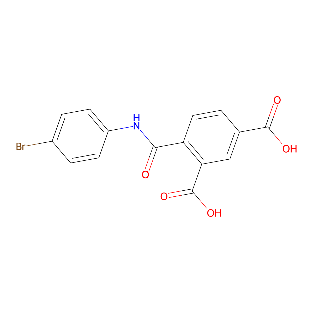 4-[(4-Bromoanilino)carbonyl]isophthalic acid molecular structure, CAS 508232-49-3