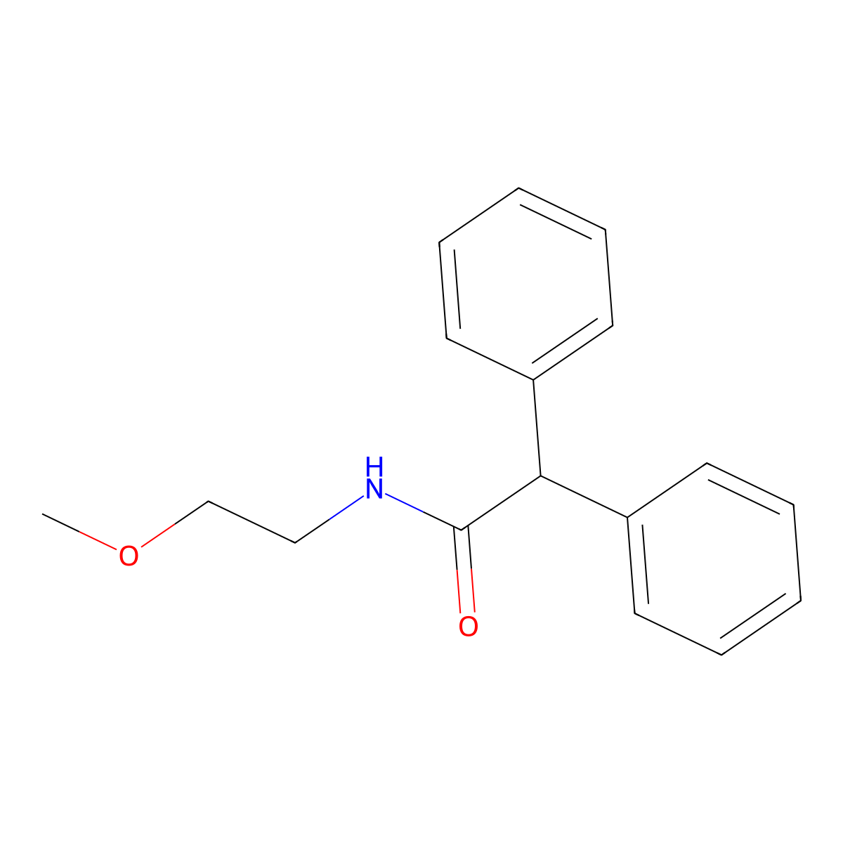 N-(2-methoxyethyl)-2,2-diphenylacetamide molecular structure, CAS 508232-93-7