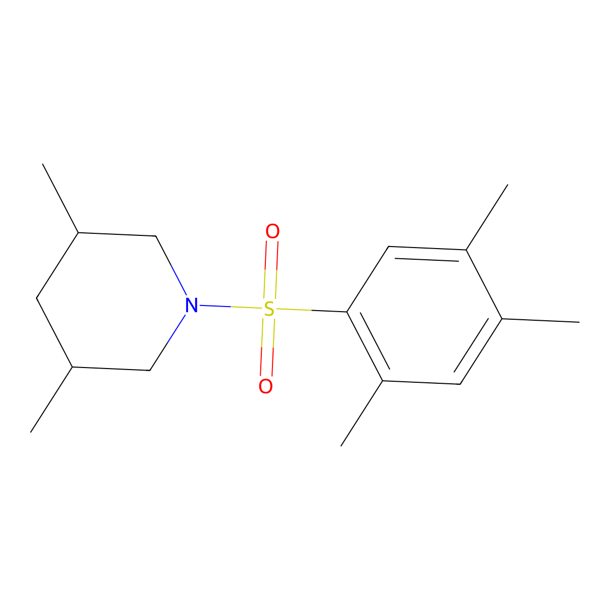 3,5-Dimethyl-1-(2,4,5-trimethylbenzenesulfonyl)piperidine molecular structure, CAS 508233-14-5