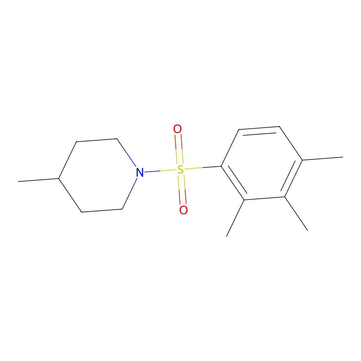 4-Methyl-1-[(2,3,4-trimethylphenyl)sulfonyl]piperidine molecular structure, CAS 508233-17-8