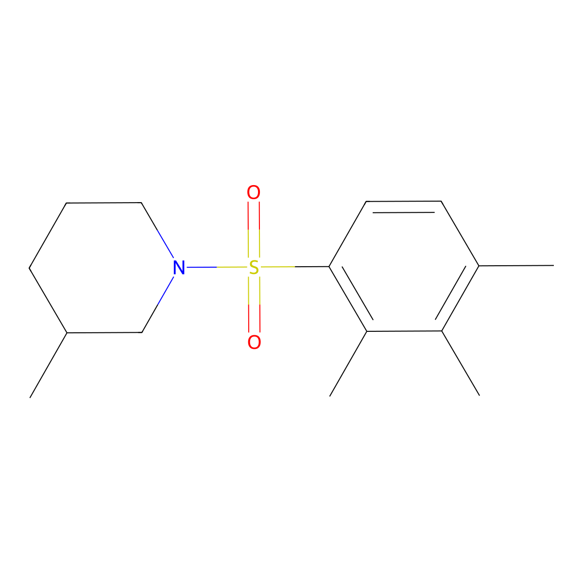 3-Methyl-1-[(2,3,4-trimethylphenyl)sulfonyl]piperidine molecular structure, CAS 508233-18-9