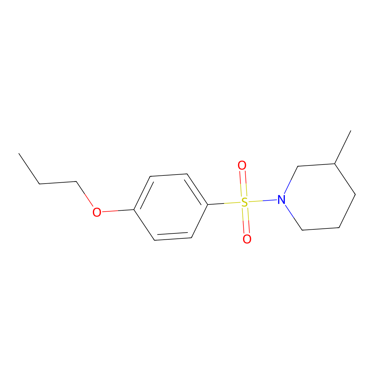 3-Methyl-1-(4-propoxybenzenesulfonyl)piperidine molecular structure, CAS 508233-23-6