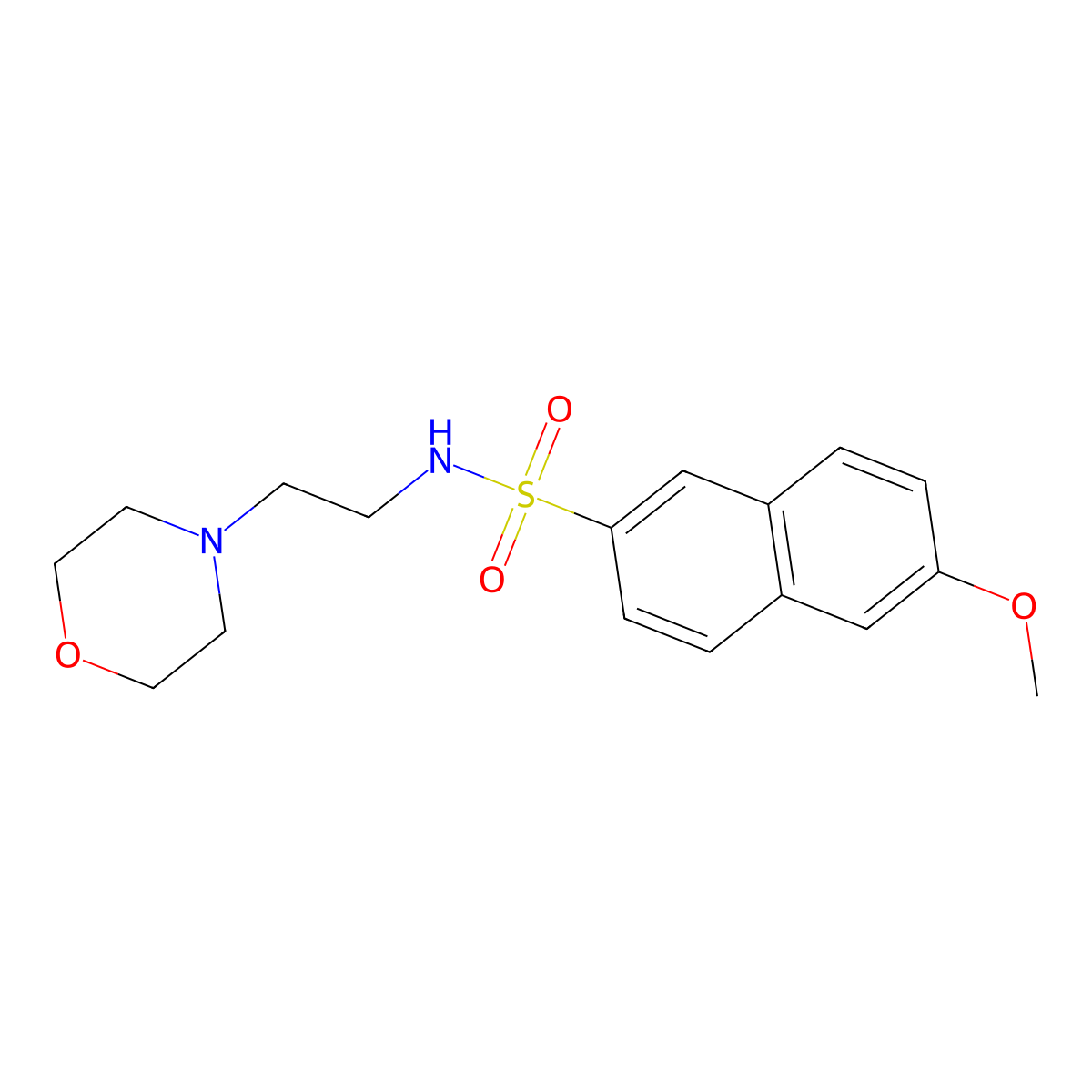 6-methoxy-N-[2-(morpholin-4-yl)ethyl]naphthalene-2-sulfonamide molecular structure, CAS 508233-43-0