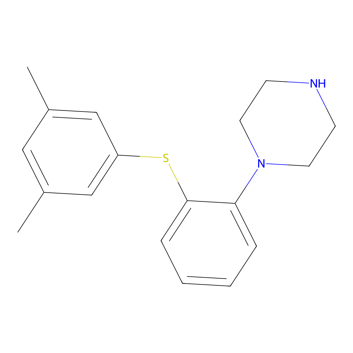 1-(2-((3,5-Dimethylphenyl)thio)phenyl)piperazine molecular structure, CAS 508233-75-8