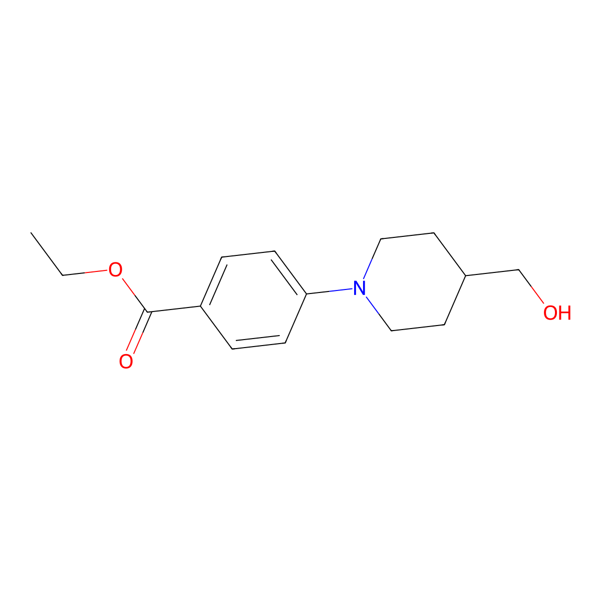 Ethyl 4-(4-(hydroxymethyl)piperidin-1-yl)benzoate molecular structure, CAS 508234-07-9