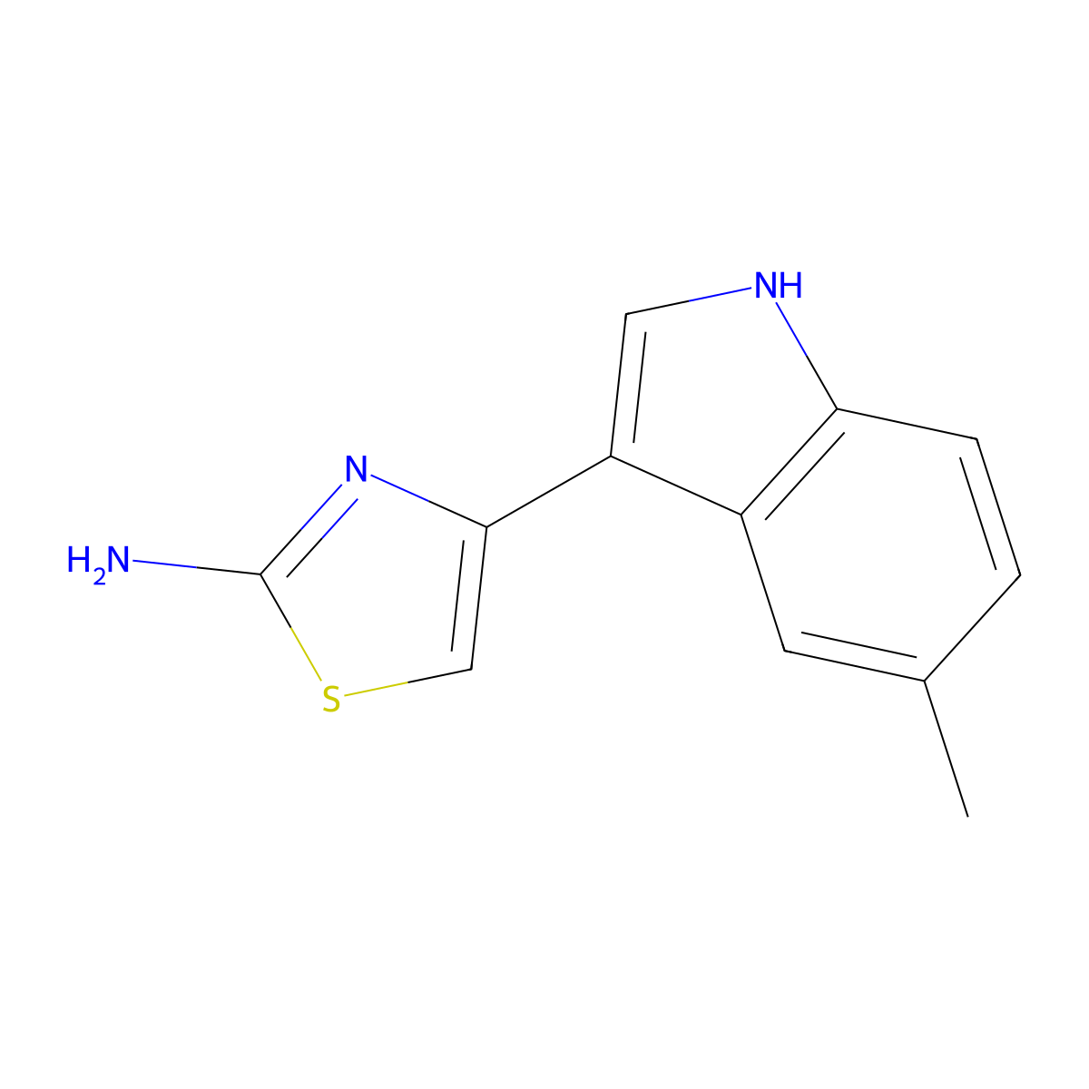 4-(5-Methyl-1H-indol-3-yl)-thiazol-2-ylamine molecular structure, CAS 50825-17-7