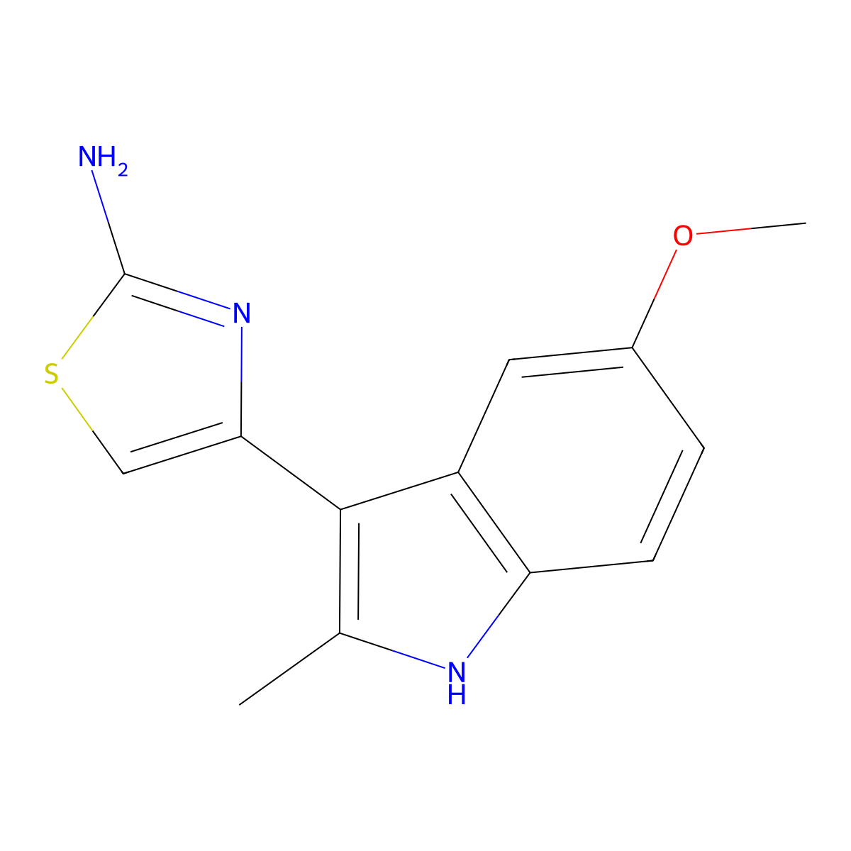 4-(5-Methoxy-2-methyl-1H-indol-3-yl)-thiazol-2-ylamine molecular structure, CAS 50825-20-2