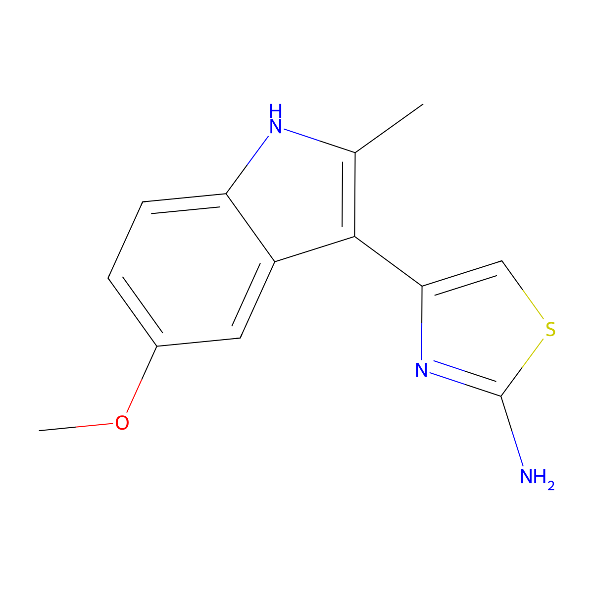 4-(5-Methoxy-2-methyl-1H-indol-3-yl)-thiazol-2-ylamine molecular structure, CAS 50825-20-2