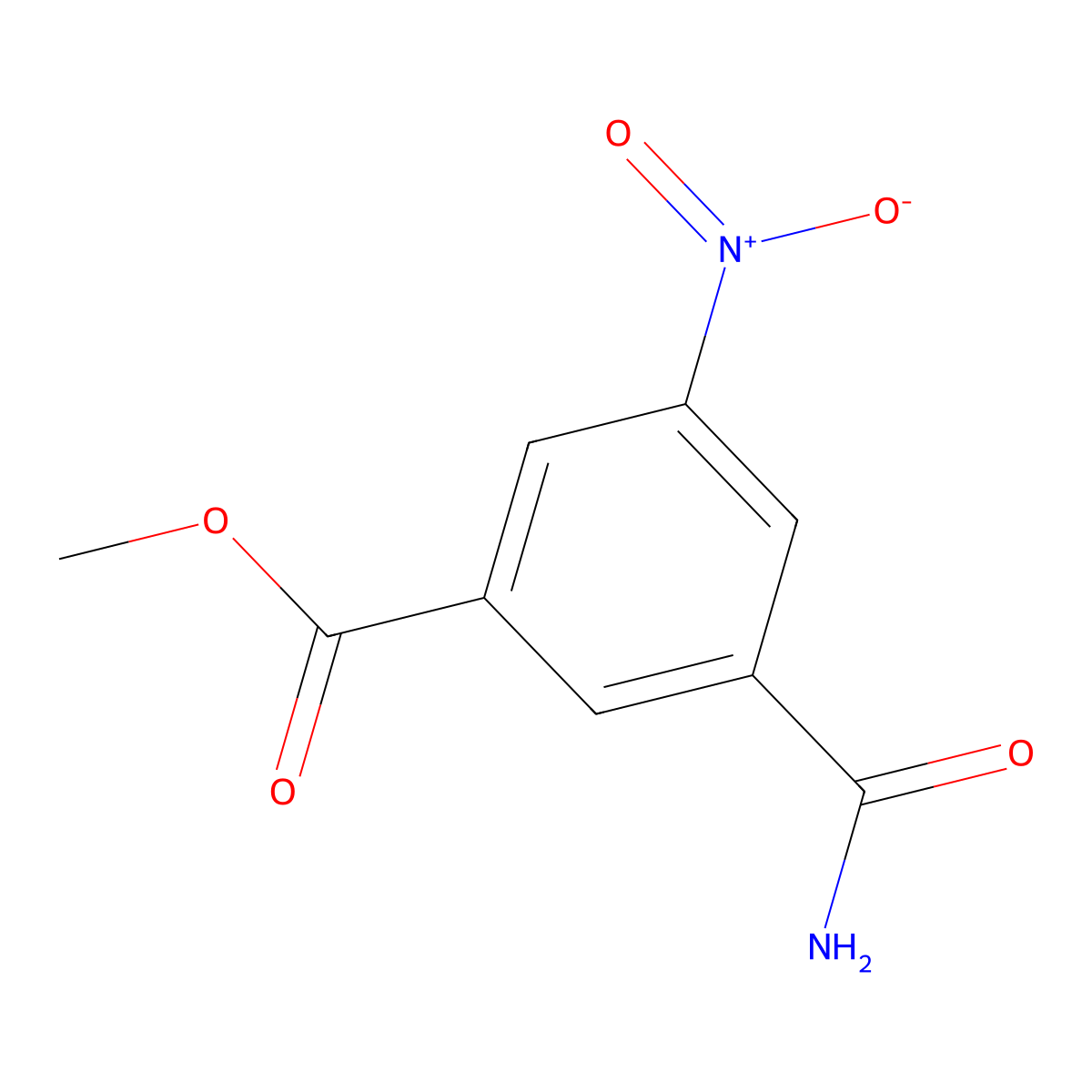 Methyl 3-carbamoyl-5-nitrobenzoate molecular structure, CAS 50826-00-1