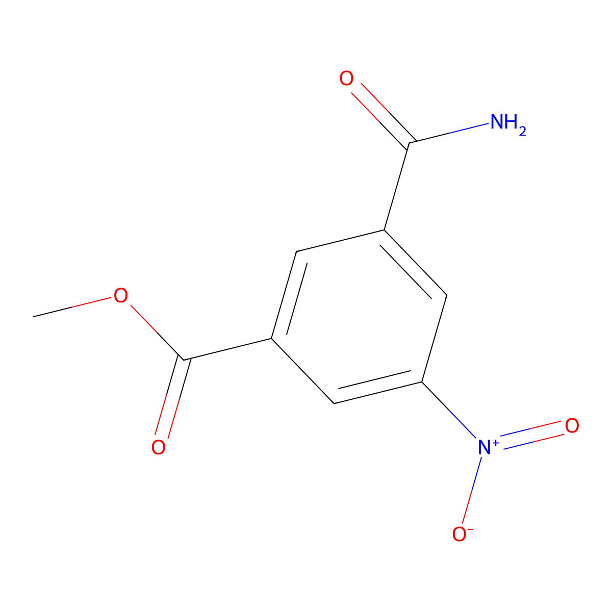 Methyl 3-carbamoyl-5-nitrobenzoate molecular structure, CAS 50826-00-1