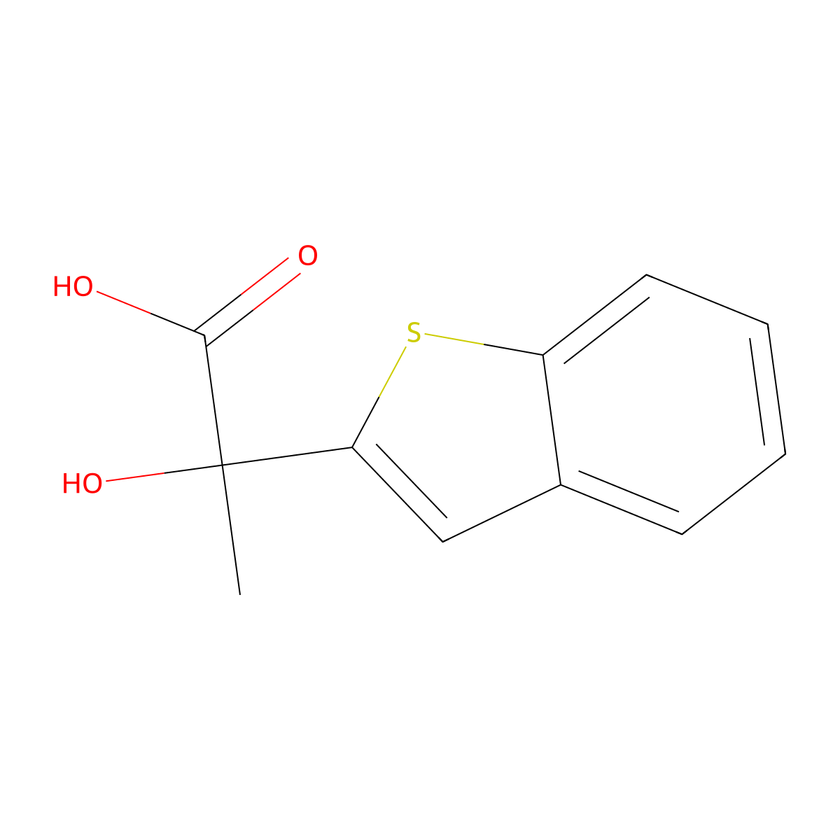 2-(1-Benzothien-2-yl)-2-hydroxypropanoic acid molecular structure, CAS 50826-20-5