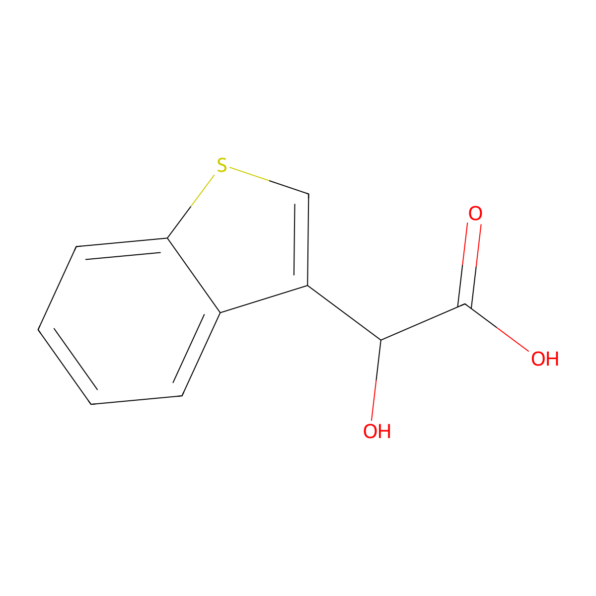 2-(1-Benzothiophen-3-yl)-2-hydroxyacetic acid molecular structure, CAS 50826-55-6