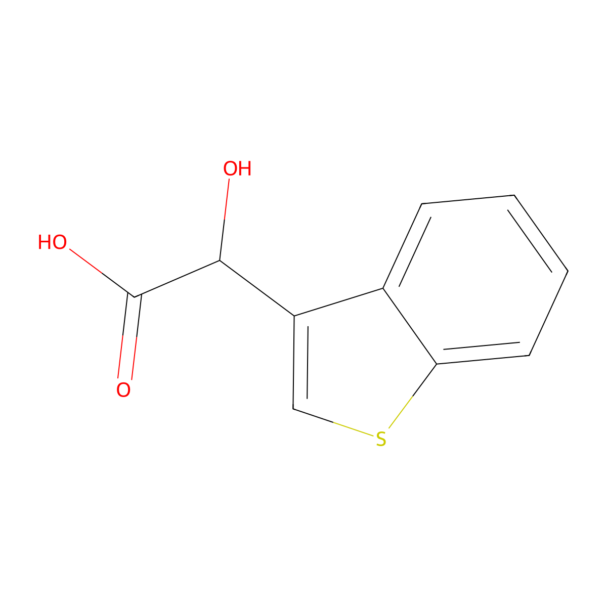 2-(1-Benzothiophen-3-yl)-2-hydroxyacetic acid molecular structure, CAS 50826-55-6