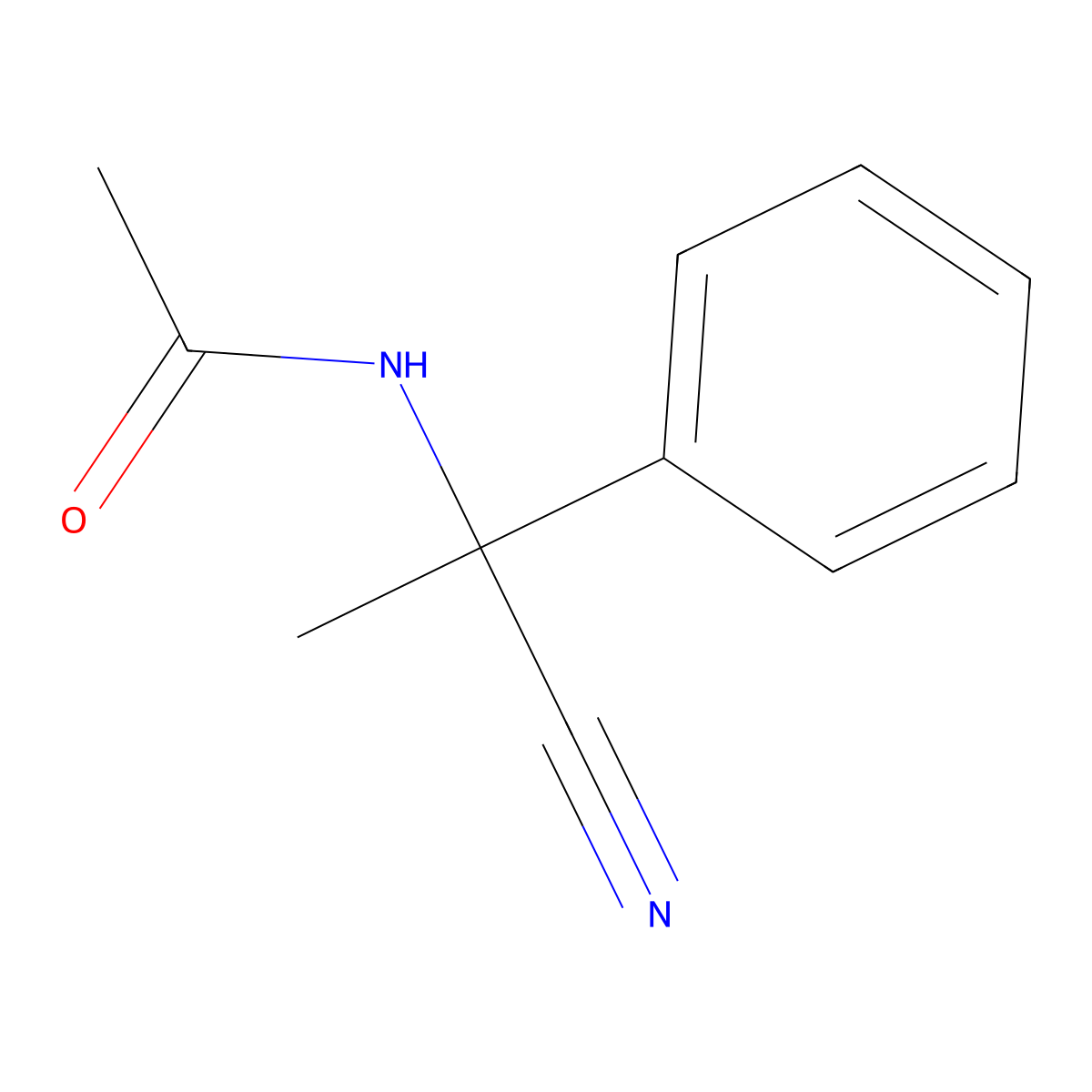 Acetamide, N-(alpha-cyano-alpha-methylbenzyl)- molecular structure, CAS 5083-00-1