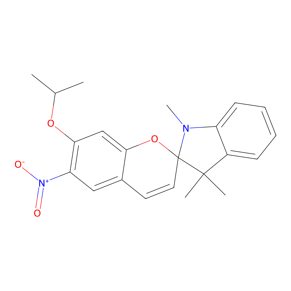 1',3',3'-Trimethyl-6-nitro-7-propan-2-yloxyspiro[chromene-2,2'-indole] molecular structure, CAS 5083-43-2