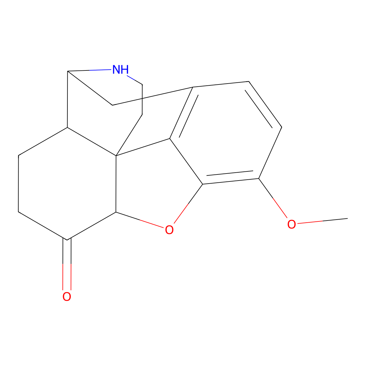 Norhydrocodone molecular structure, CAS 5083-62-5