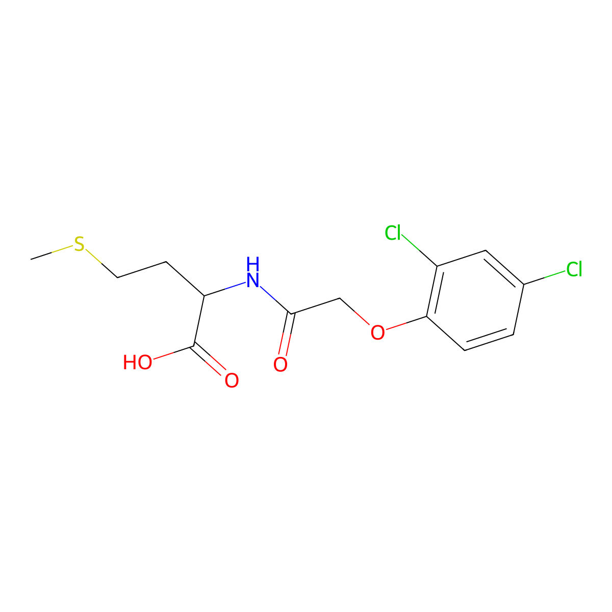 N-((2,4-Dichlorophenoxy)acetyl)-L-methionine molecular structure, CAS 50834-39-4