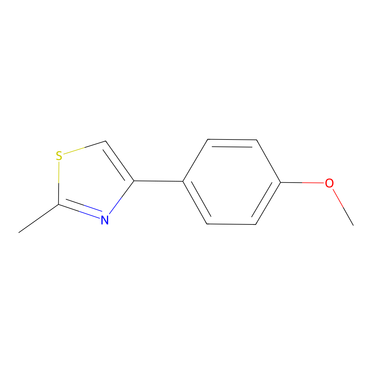 4-(4-Methoxy-phenyl)-2-methyl-thiazole molecular structure, CAS 50834-78-1