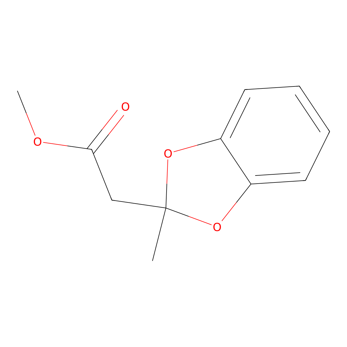 Methyl (2-methyl-1,3-benzodioxol-2-yl)acetate molecular structure, CAS 50836-24-3