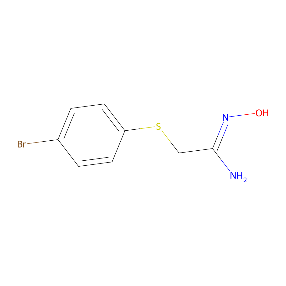 2-[(4-Bromophenyl)sulfanyl]-N'-hydroxyethanimidamide molecular structure, CAS 50837-18-8