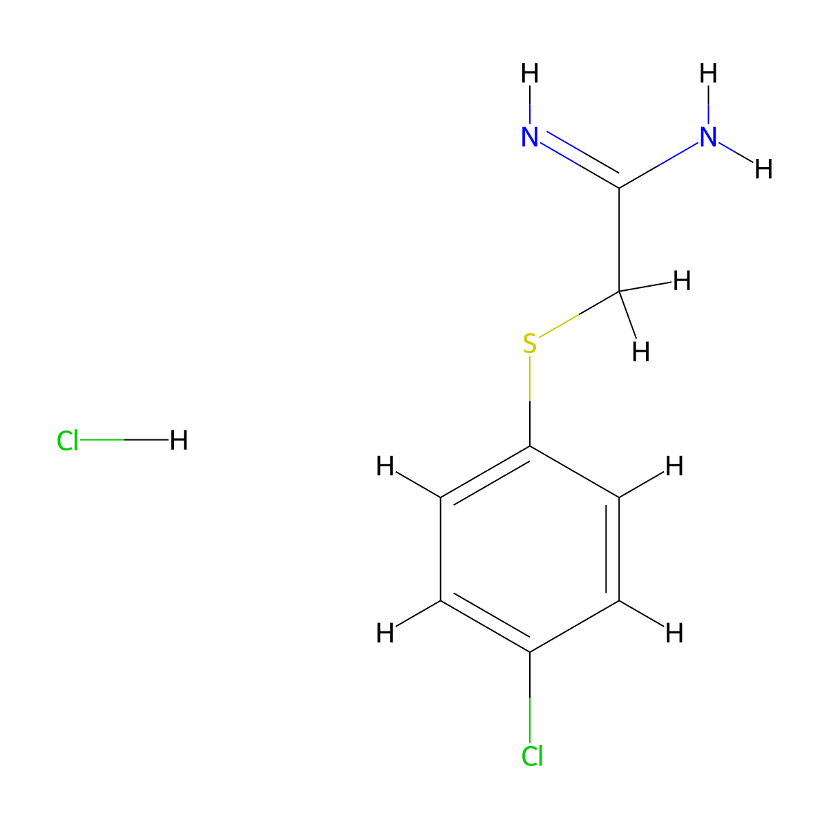 2-[(4-Chlorophenyl)thio]ethanimidamide hydrochloride molecular structure, CAS 50837-20-2