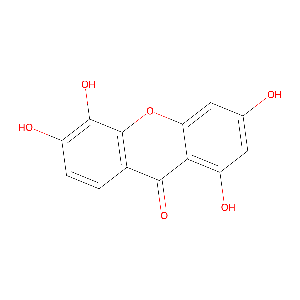 1,3,5,6-Tetrahydroxyxanthone molecular structure, CAS 5084-31-1