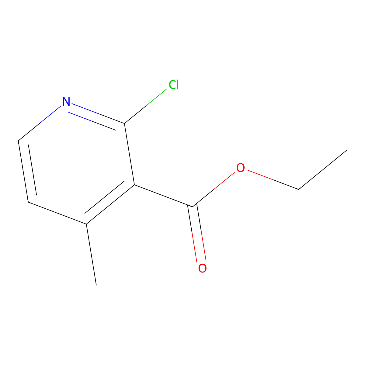 Ethyl 2-chloro-4-methylnicotinate molecular structure, CAS 50840-02-3