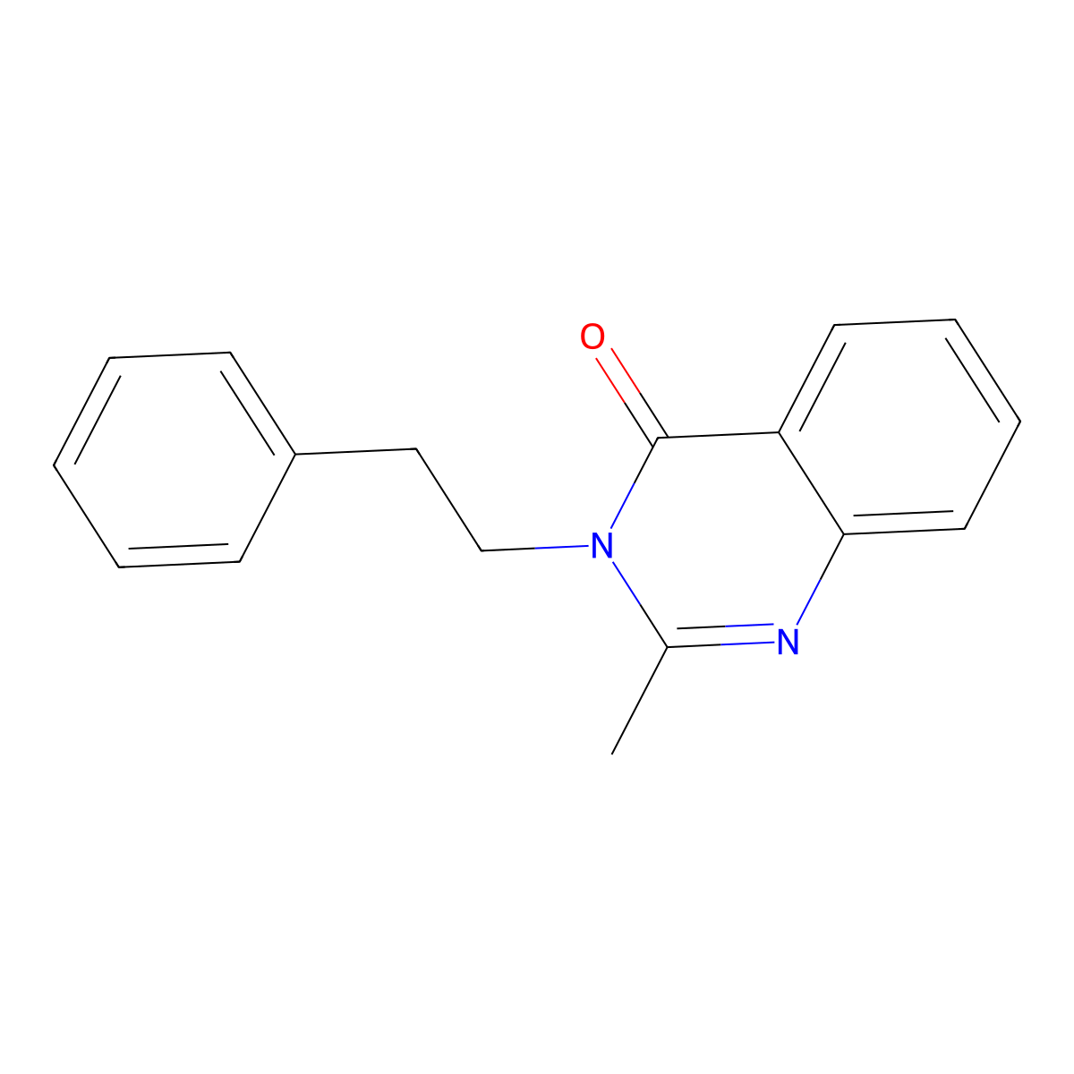 4(3H)-Quinazolinone, 2-methyl-3-phenethyl- molecular structure, CAS 50840-25-0