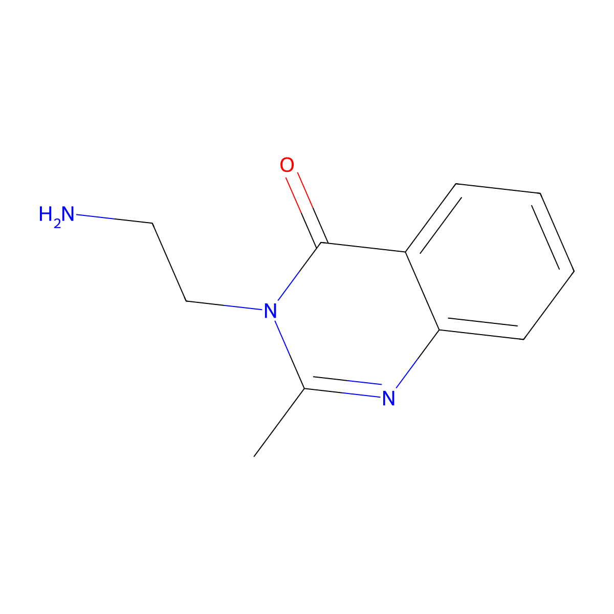 3-(2-aminoethyl)-2-methylquinazolin-4(3H)-one molecular structure, CAS 50840-29-4